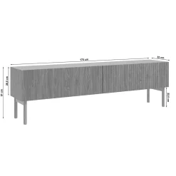 Meuble TV sur pied 175 cm chêne huilé NOLIE