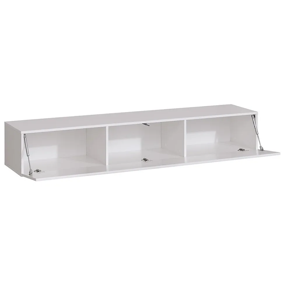 Meuble TV suspendu 180 cm Blanc Collection SWITCH Finitions brillantes Design moderne