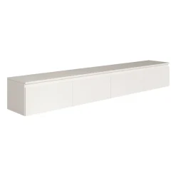 Meuble TV suspendu 200 cm 4 portes blanc BEMMI