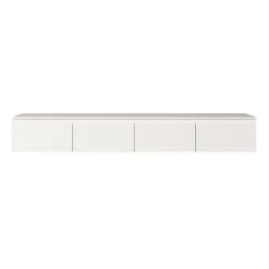 Meuble TV suspendu 200 cm 4 portes blanc BEMMI