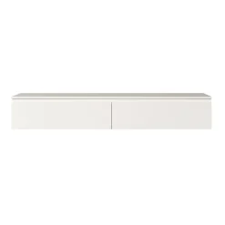Meuble TV suspendu 175 cm 2 portes blanc BEMMI