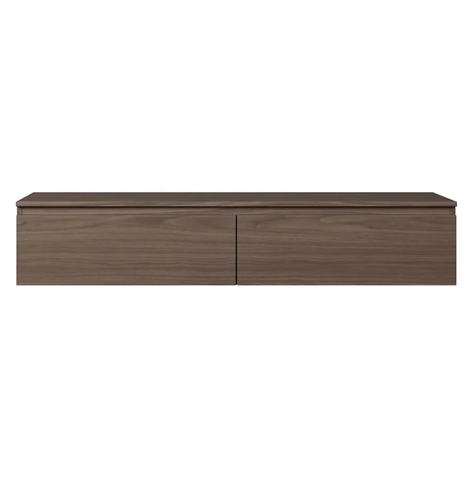 Meuble TV suspendu 150 cm 2 portes noyer du Wisconsin BEMMI