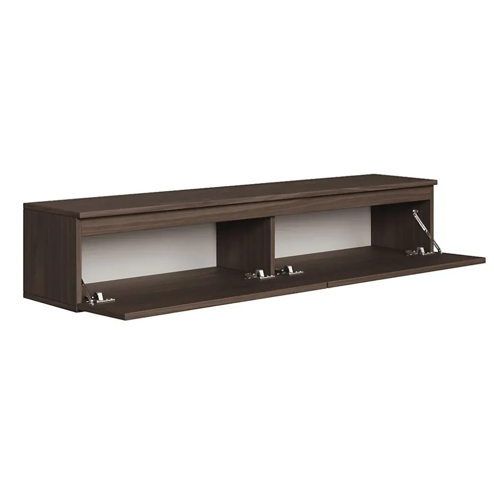 Meuble TV suspendu 150 cm 2 portes noyer du Wisconsin BEMMI