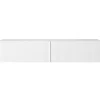 Meuble TV suspendu 140 cm blanc avec façade fraisée Veldio
