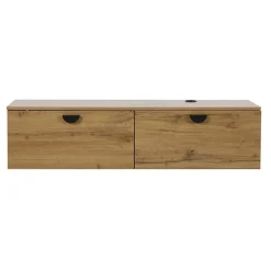 Meuble TV suspendu 120 cm industriel bois Oviala