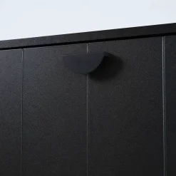 Meuble TV suspendu 160 cm moderne noir Oviala