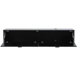Meuble TV suspendu 160 cm moderne noir Oviala