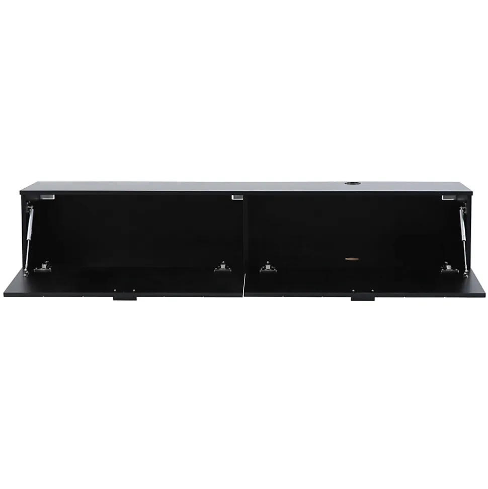 Meuble TV suspendu 160 cm moderne noir Oviala
