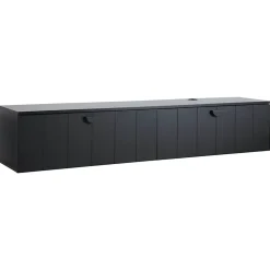 Meuble TV suspendu 160 cm moderne noir Oviala