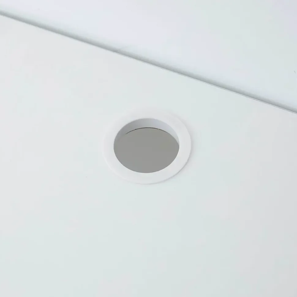Meuble TV suspendu 160 cm moderne blanc Oviala