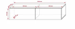 Meuble TV Suspendu, 140 X 34 X 32 Cm, Blanc / Blanc Brillant