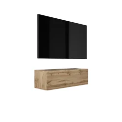 Meuble TV Suspendu, 100 X 34 X 32 Cm, Chêne Wotan