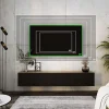 Meuble TV Suspendu, 170 X 34 X 32 Cm, Chêne Wotan / Noir Mat