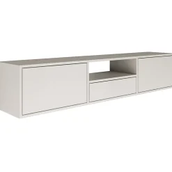 Meuble TV suspendu a 3 abattants et etagere blanc 150 cm FRAMME