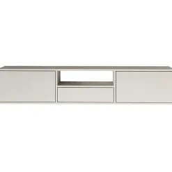 Meuble TV suspendu a 3 abattants et etagere blanc 150 cm FRAMME