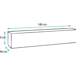 Meuble TV suspendu blanc brillant - 1 porte, 3 compart. - MDF/mélamine - L180 x P30 x H40 cm
