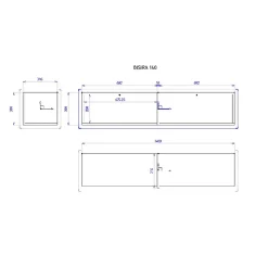 Meuble TV suspendu en aspect marbre blanc et doré 140 cm BISIRA