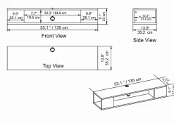 Meuble TV suspendu PETI noyer 135 cm