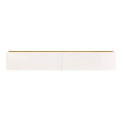 Meuble TV suspendu Rebecca Mobili Jatara 29,5x180x31,5 Panneau de particules Blanc Marron Clair Moderne