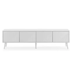 Meuble Tv Telmo 4 portes couleur Blanc 160 cm
