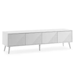 Meuble Tv Telmo 4 portes couleur Blanc 160 cm