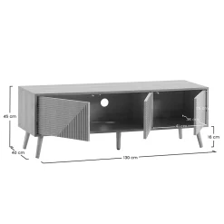 Meuble Tv Telmo 3 portes couleur Chêne 130 cm