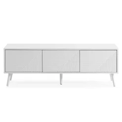 Meuble Tv Telmo 3 portes couleur Blanc 130 cm