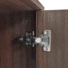 Meuble TV texture sculptée bandeau LED porte verre trempé meuble bas moderne