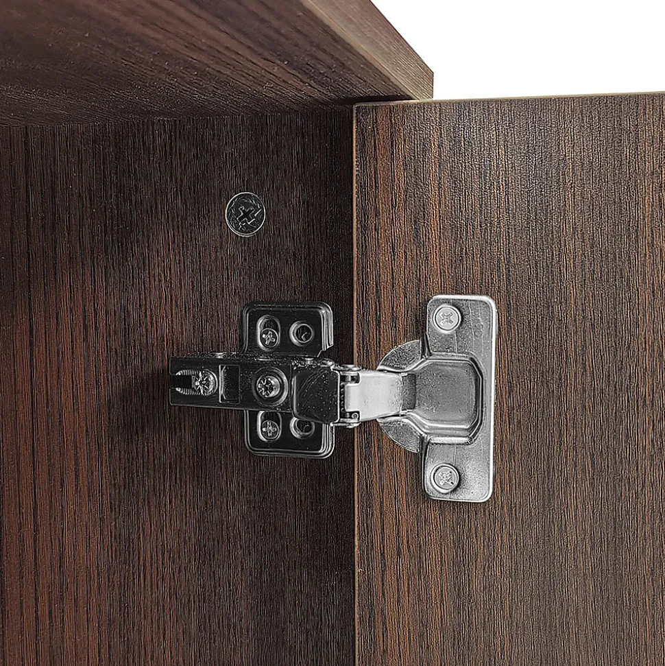 Meuble TV texture sculptée bandeau LED porte verre trempé meuble bas moderne