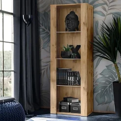 Meuble TV Tivoli Set Grande Komodee - sans LED - Bois naturel Mat et Bois naturel - 250 x 159 x 35 cm