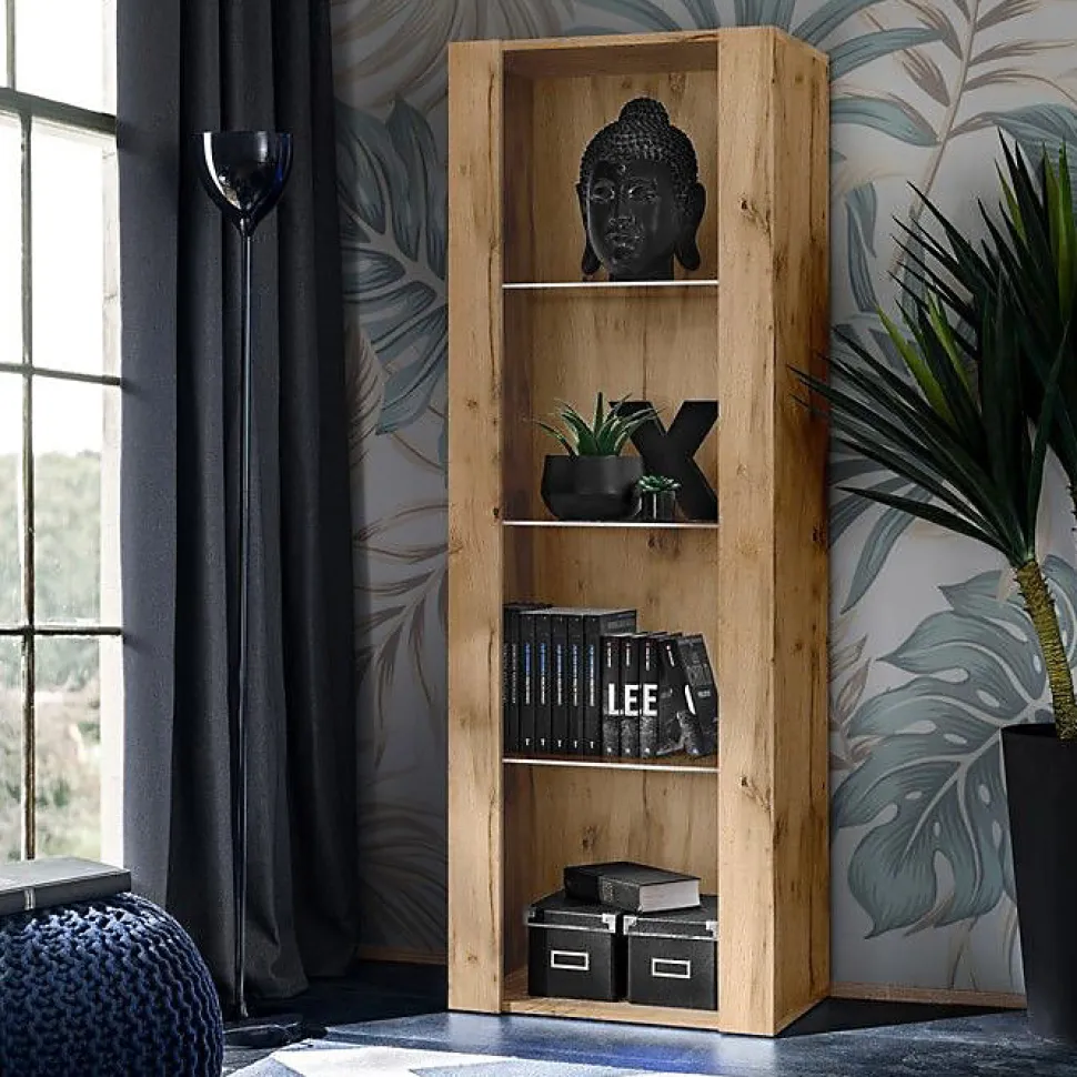 Meuble TV Tivoli Set Grande Komodee - sans LED - Bois naturel Mat et Bois naturel - 250 x 159 x 35 cm
