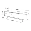 Meuble TV Urejovle 160 x 36 x 45 cm effet chêne noir en.casa