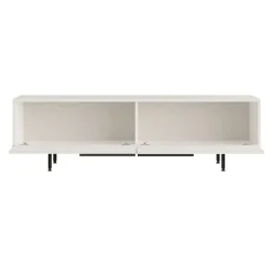 Meuble TV Urejovle 160 x 36 x 45 cm blanc noir en.casa