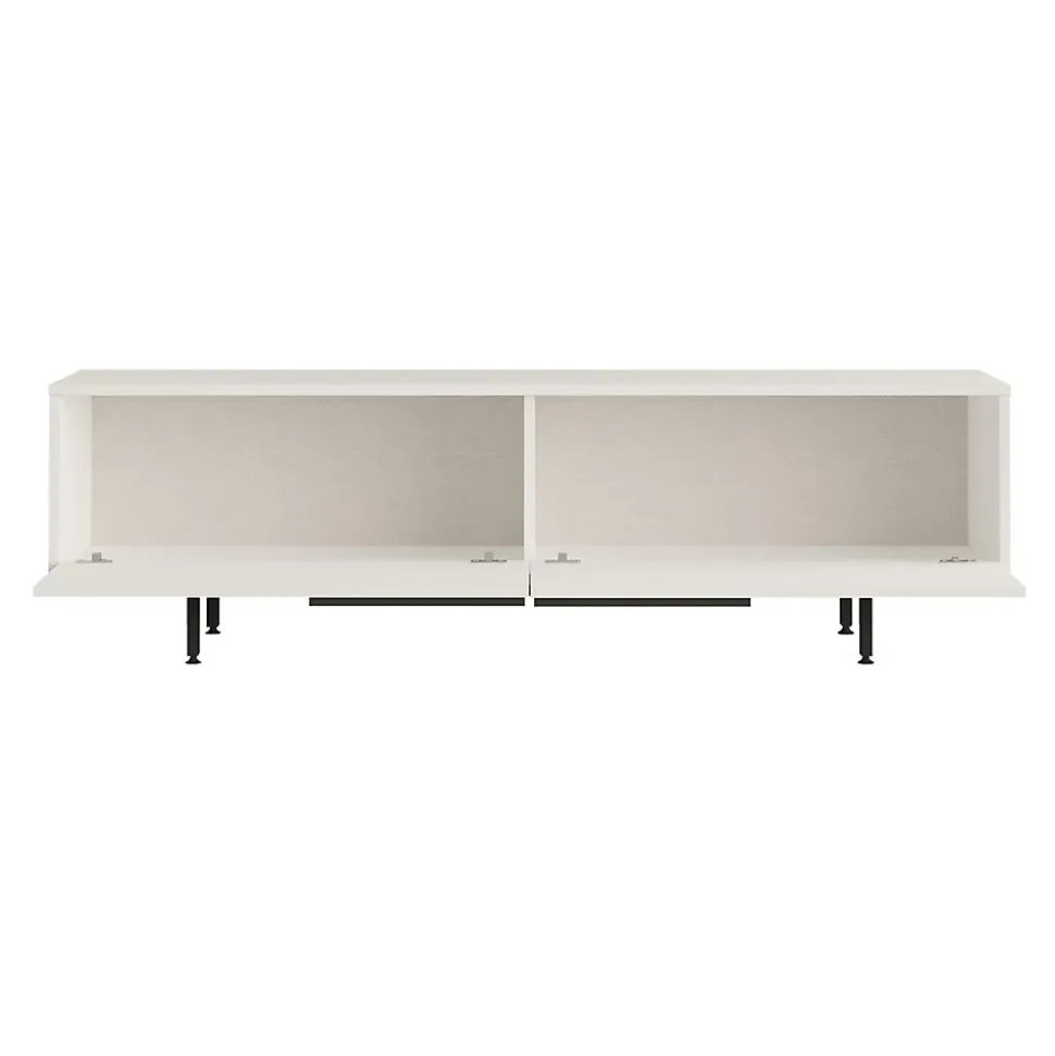 Meuble TV Urejovle 160 x 36 x 45 cm blanc noir en.casa