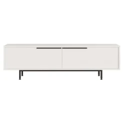 Meuble TV Urejovle 160 x 36 x 45 cm blanc noir en.casa