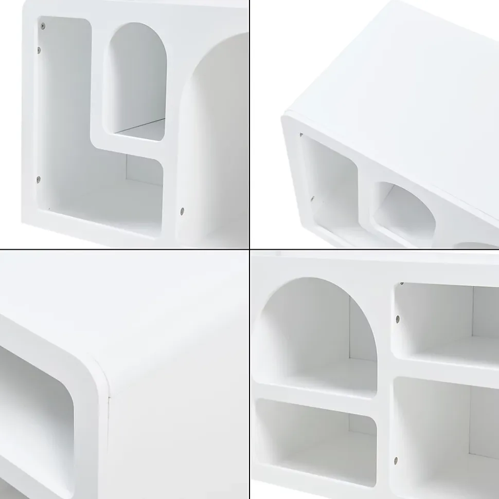 Meuble TV Vaagaa 140 x 40 x 48 cm blanc en.casa