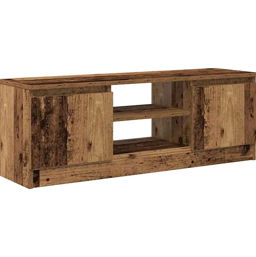 Meuble TV vieux bois 102x30x36 cm bois d ingénierie