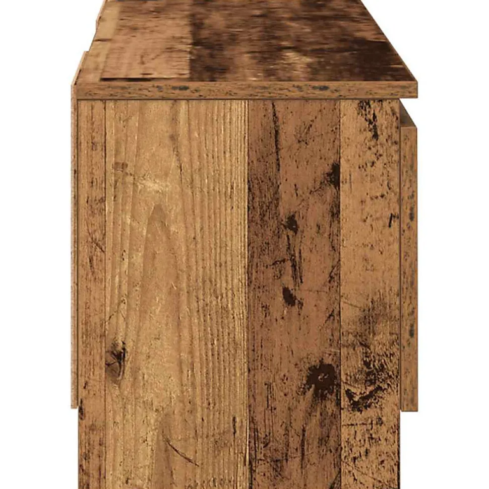 Meuble TV vieux bois 102x30x36 cm bois d ingénierie