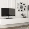 Meuble TV Vihti 180 x 31 x 29,5 cm blanc en.casa