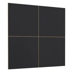 Meuble TV XL avec fond mural décoratif collection CLARA. Couleur chene et noir mat.