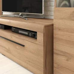 Meuble TV XL 160cm collection BREDA. Coloris chene. Style design.