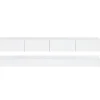 Meuble TV 130x33x15 cm blanc en MDF, suspendu, avec rangements et éclairage LED pilotable par application