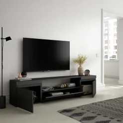 Meuble TV 200x35x45cm couleur noir