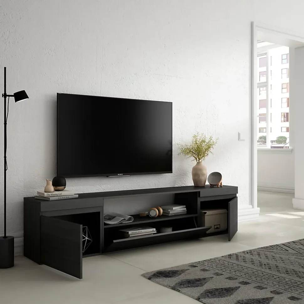 Meuble TV 200x35x45cm couleur noir