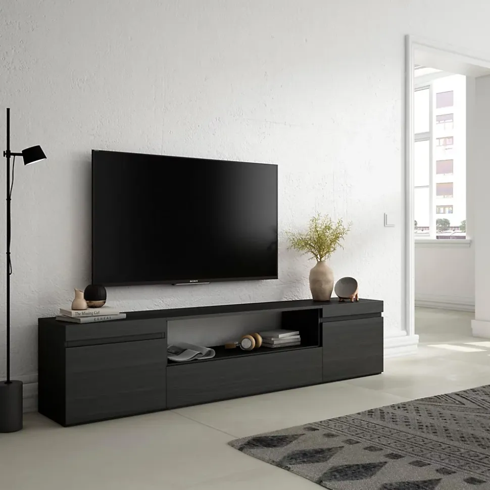 Meuble TV 200x35x45cm couleur noir