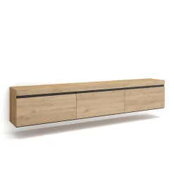 Meuble TV 240x35x45cm suspendu couleur chêne