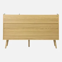 Meuble vinyle vintage décor bois. Dune. L 130 x P 50 x H 80 cm