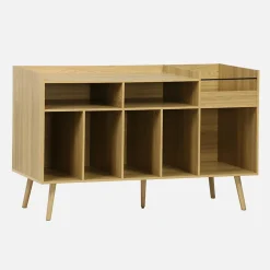 Meuble vinyle vintage décor bois. Dune. L 130 x P 50 x H 80 cm