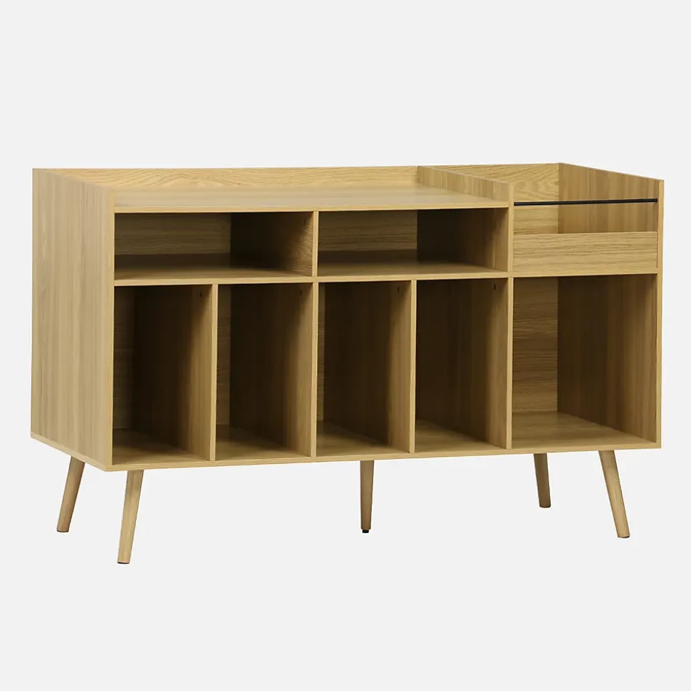 Meuble vinyle vintage décor bois. Dune. L 130 x P 50 x H 80 cm