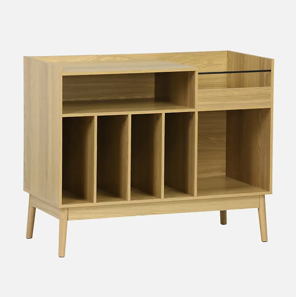 Meuble vinyle vintage décor bois. Dune. L 100 x l 48 x H 81.5cm